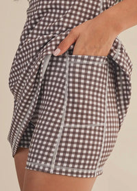 Gabby Active Dress - Brown Gingham