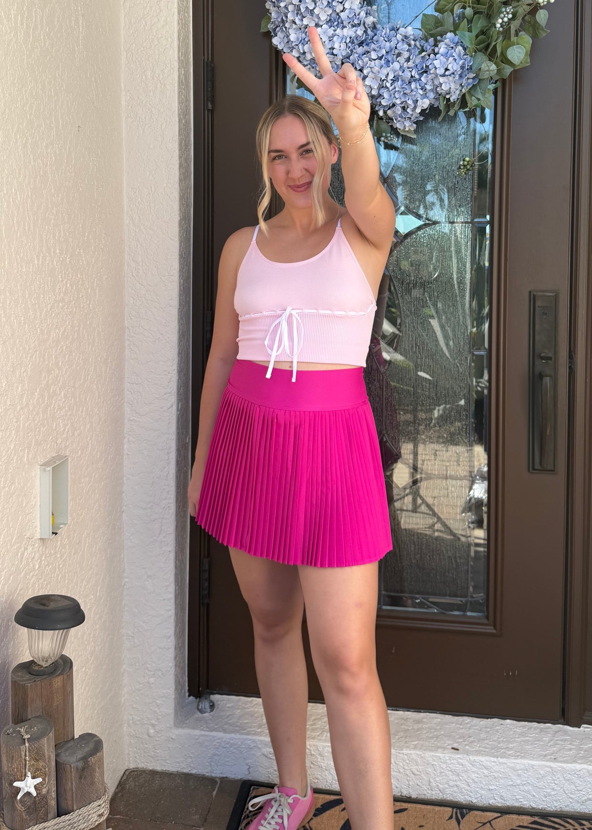 *FINAL SALE* Pleated Active Skirt - Pink