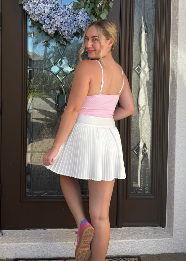 Pleated Active Skirt - White