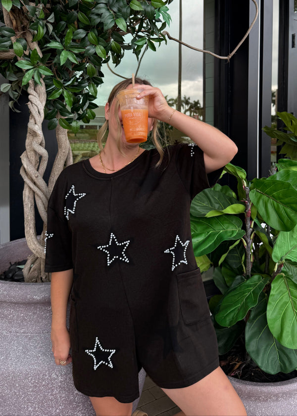 Star Romper - Black