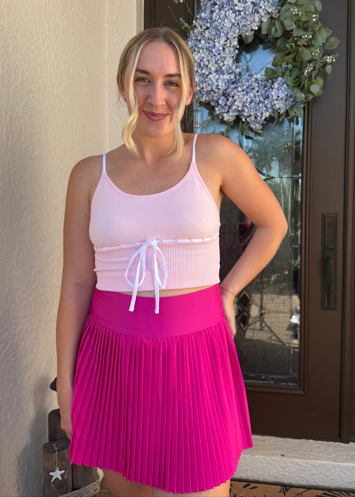 *FINAL SALE* Pleated Active Skirt - Pink