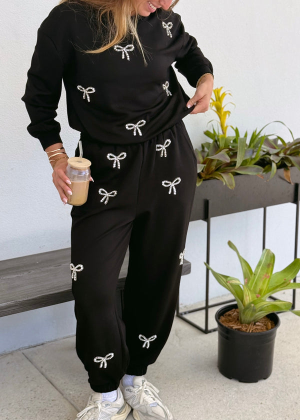Bow Sweatpants - Black