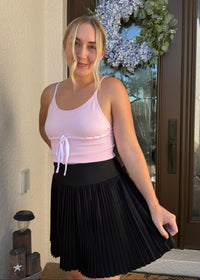 *FINAL SALE* Pleated Active Skirt - Black