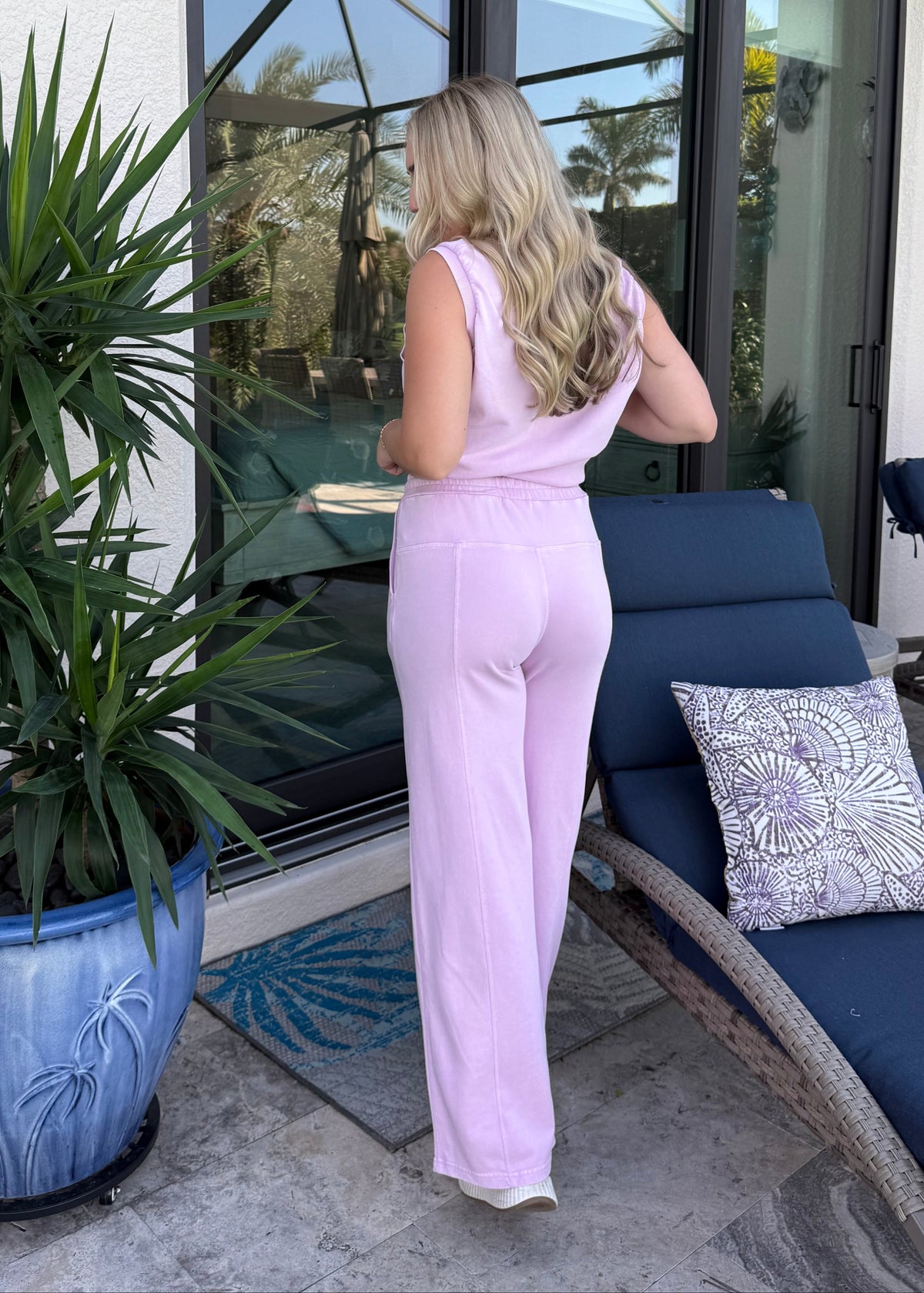 sleeveless top & pants lounge set, casual lounge set, comfy travel set