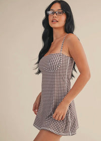Gabby Active Dress - Brown Gingham