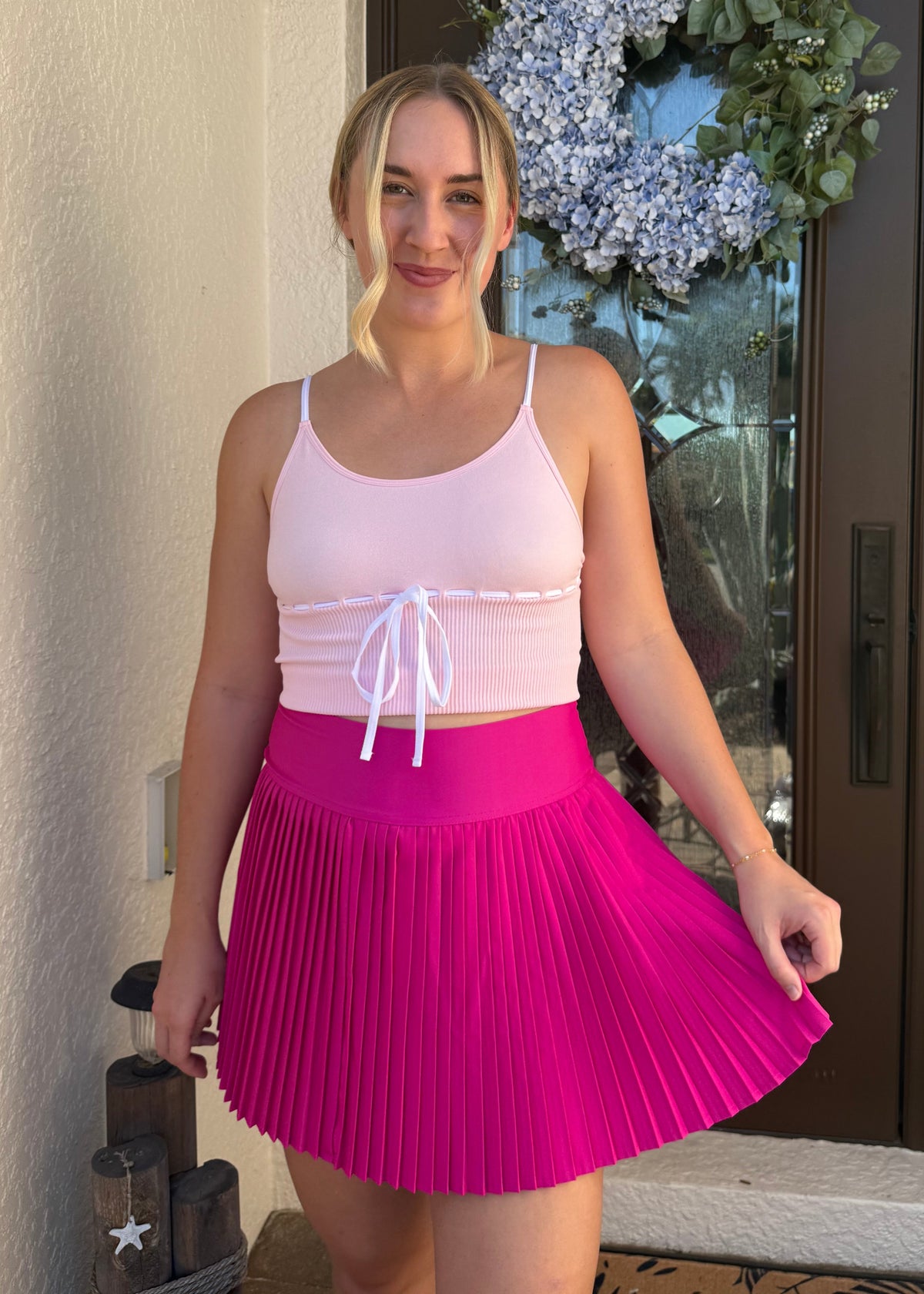 *FINAL SALE* Pleated Active Skirt - Pink