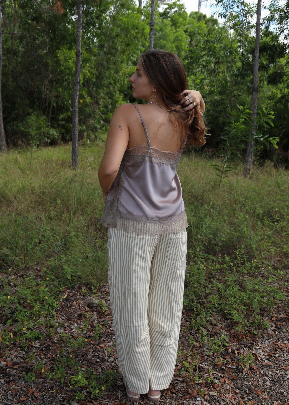Free Spirit Pants - Tan & White