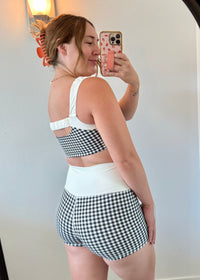 Scrunch Sports Bra - Black Gingham