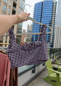 Black Gingham Sports Bra