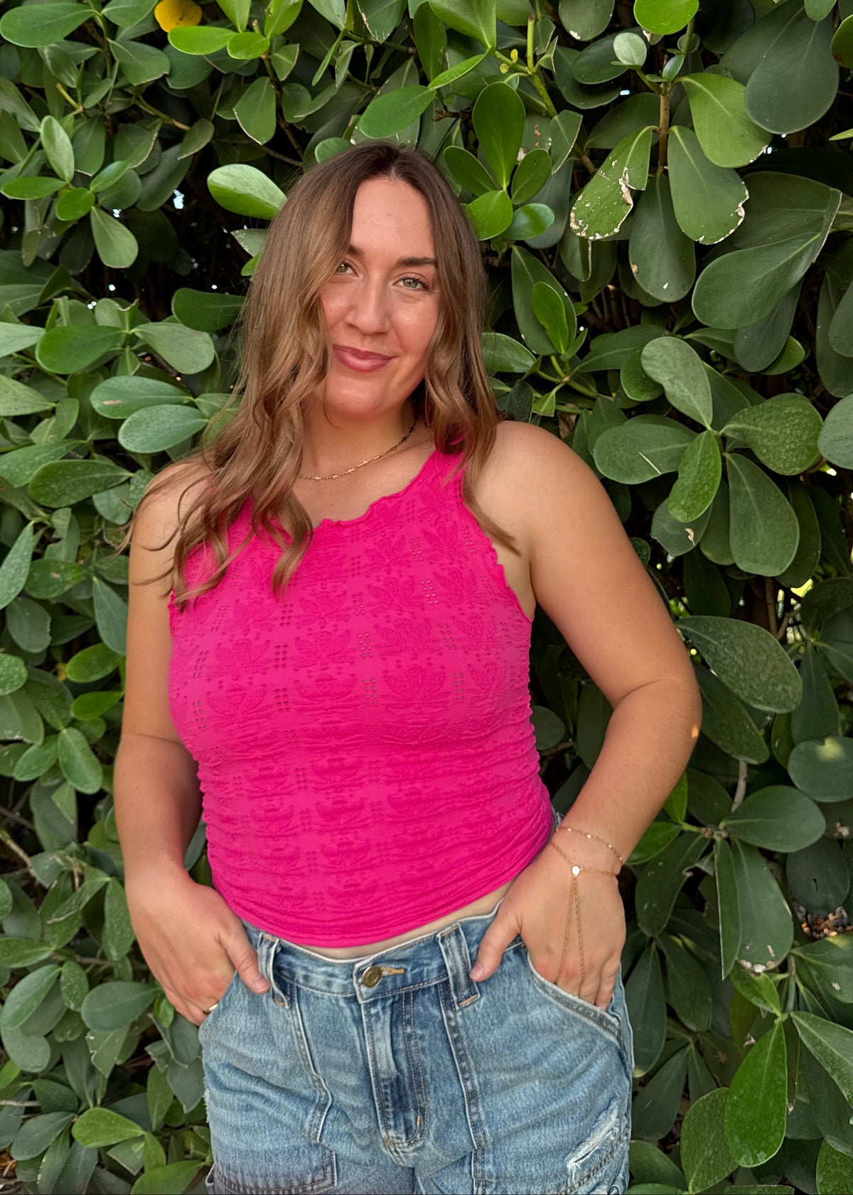 Floral Dreams Tank - Fuschia