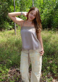 Free Spirit Pants - Tan & White