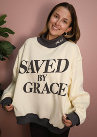Saved by Grace Mockneck Sweatshirt - Grey
