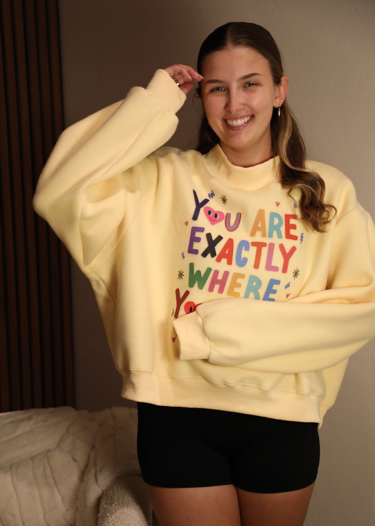 "Life Is Good" Reversible Cropped Mockneck