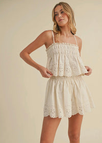 Cream Floral Lace Set