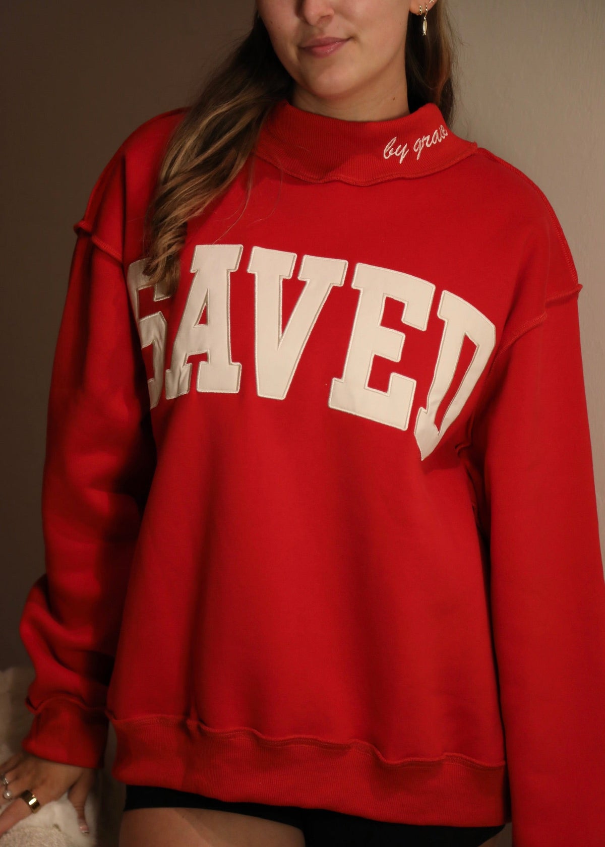 Saved Mockneck - Red