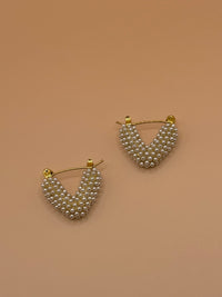 Pearl V Shape Earrings