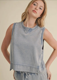 sleeveless top & pants lounge set, casual lounge set, comfy travel set