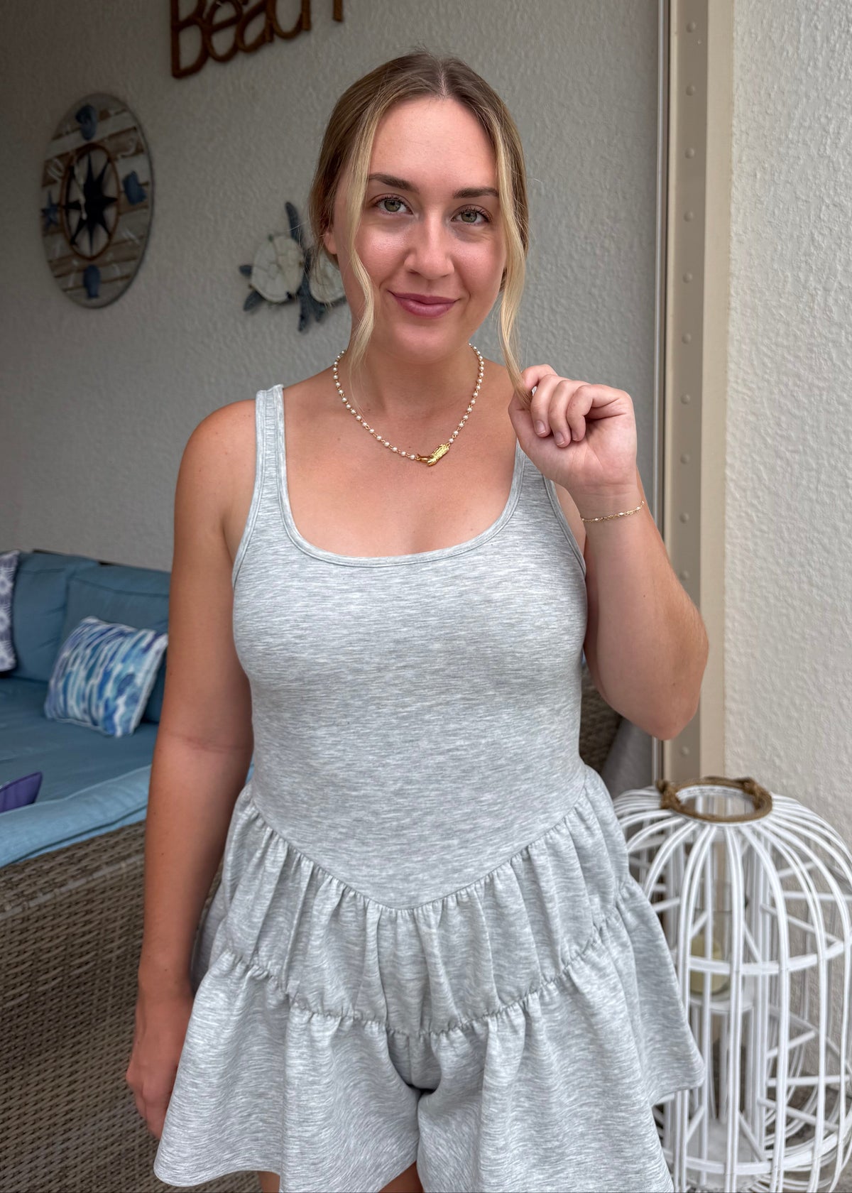 Grey Frill Romper