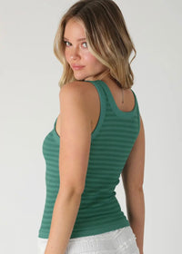 Summer Girly Striped Tank - Dusty Teal