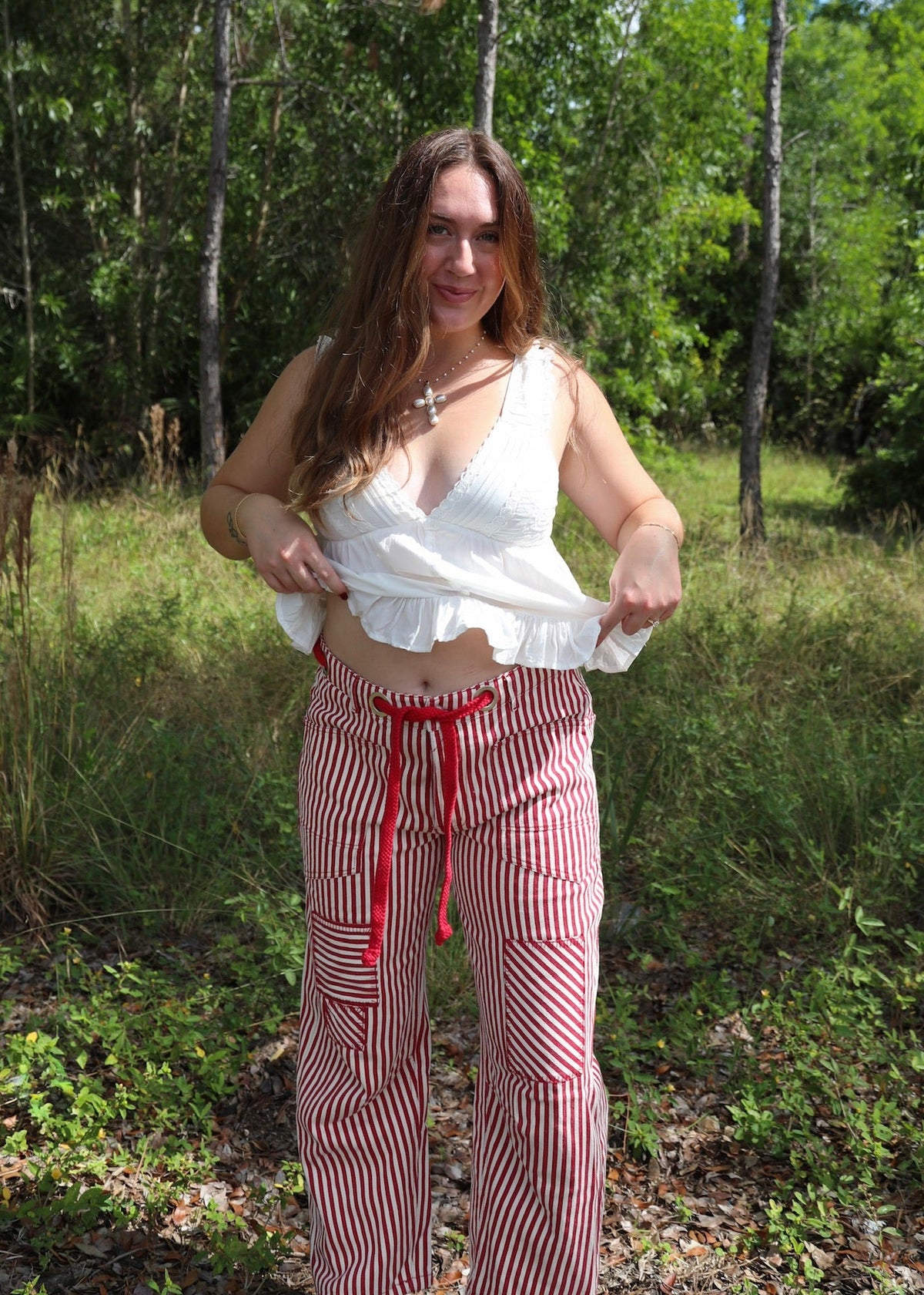 Free Spirit Pants - Red & White