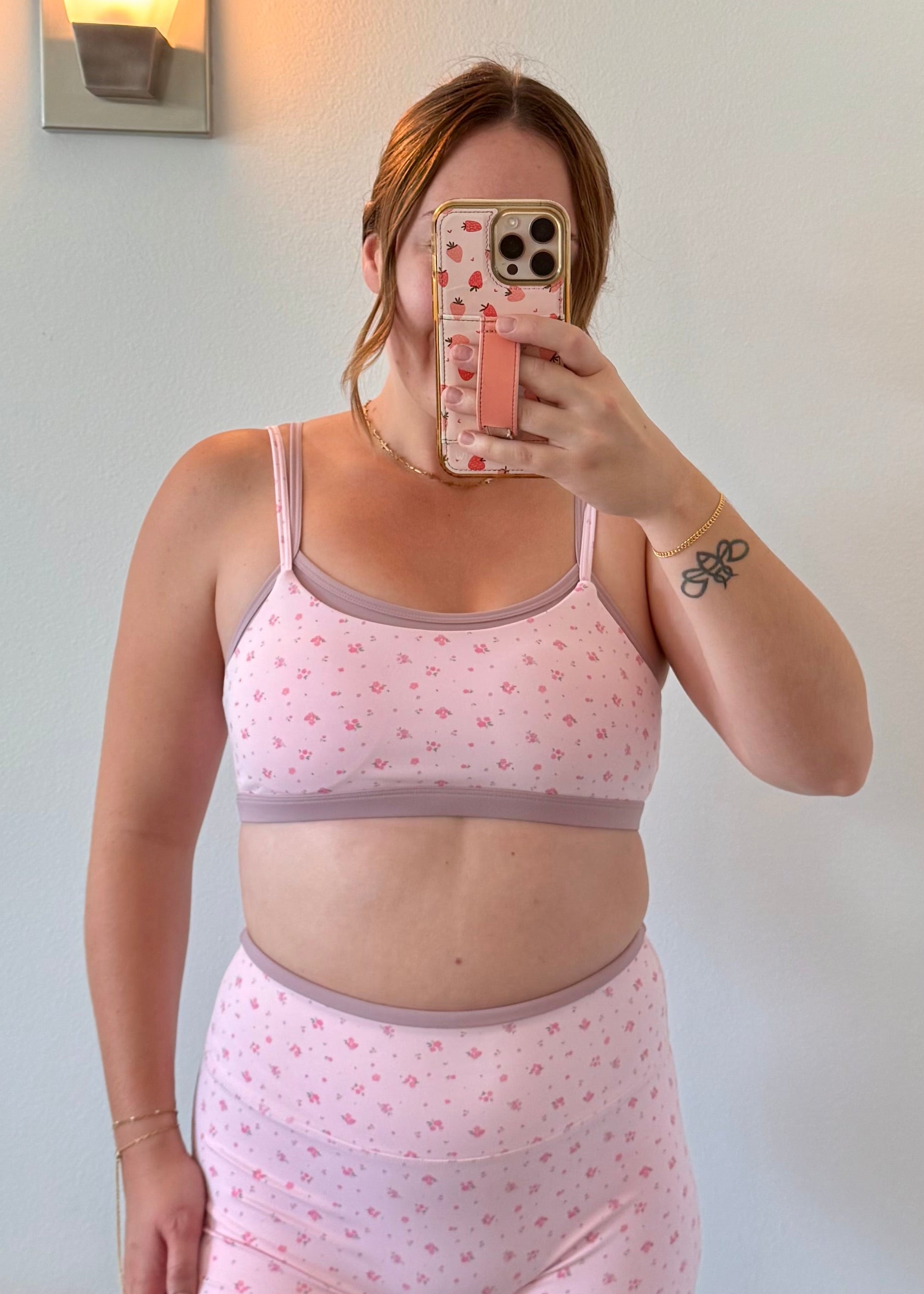 Double Layer Biker Shorts - Pink Ditsy – Arukah Boutique