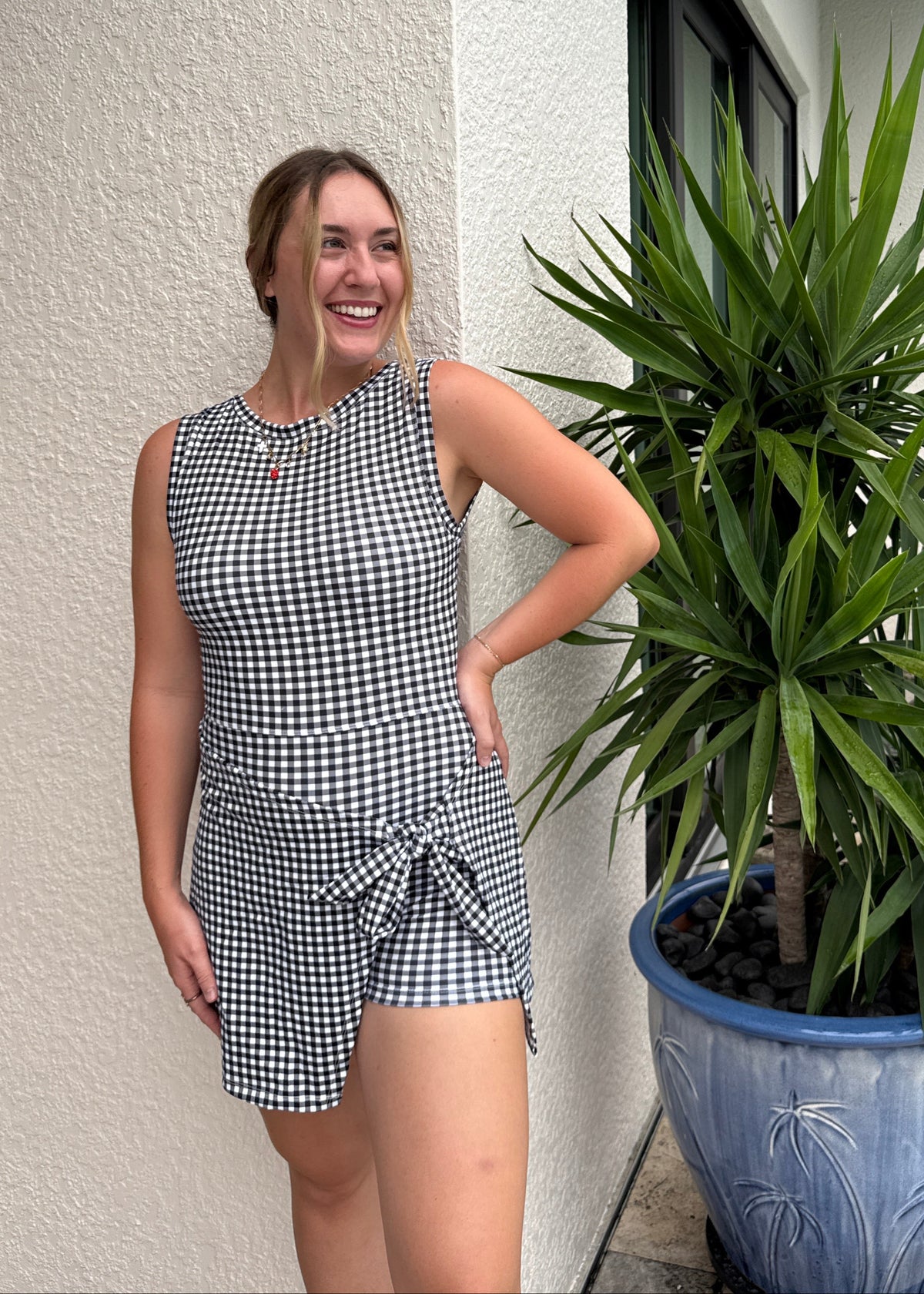 Active Dress - Black Gingham