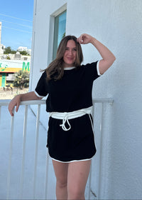 Summer Girly Skort Set - Black/White