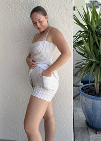 Gabby Active Dress - Tan Gingham
