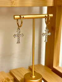 Psalm 91 Cross Earrings