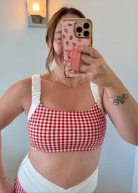Scrunch Sports Bra - Red Gingham