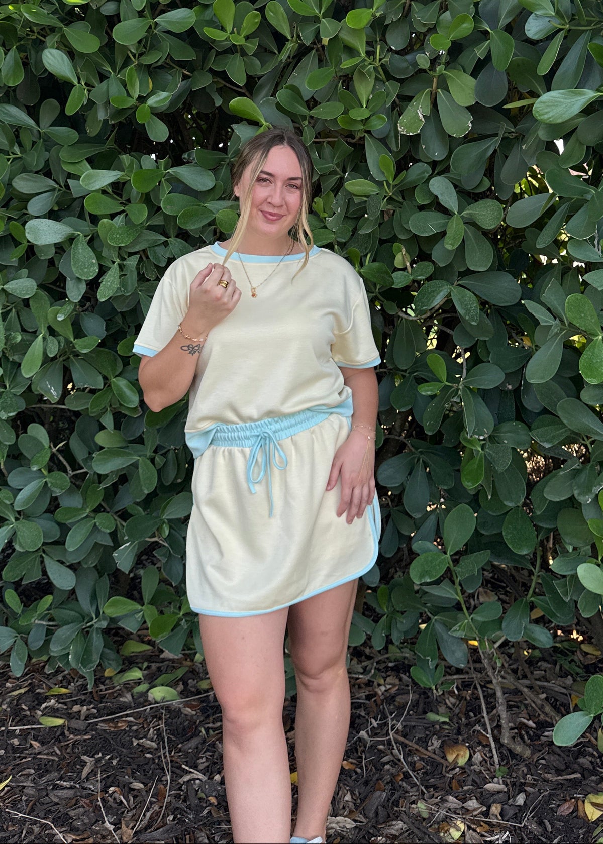 Yellow/Blue Skirt Set