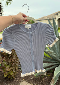Ruffle Ribbed Top