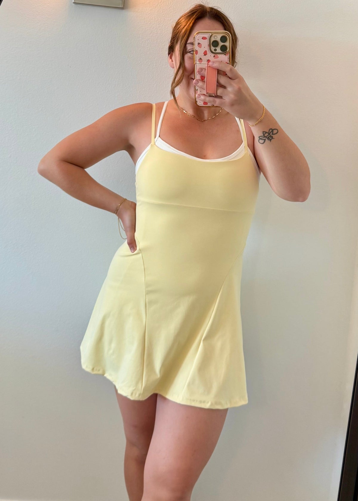 Double Layer Active Dress - Soft Yellow