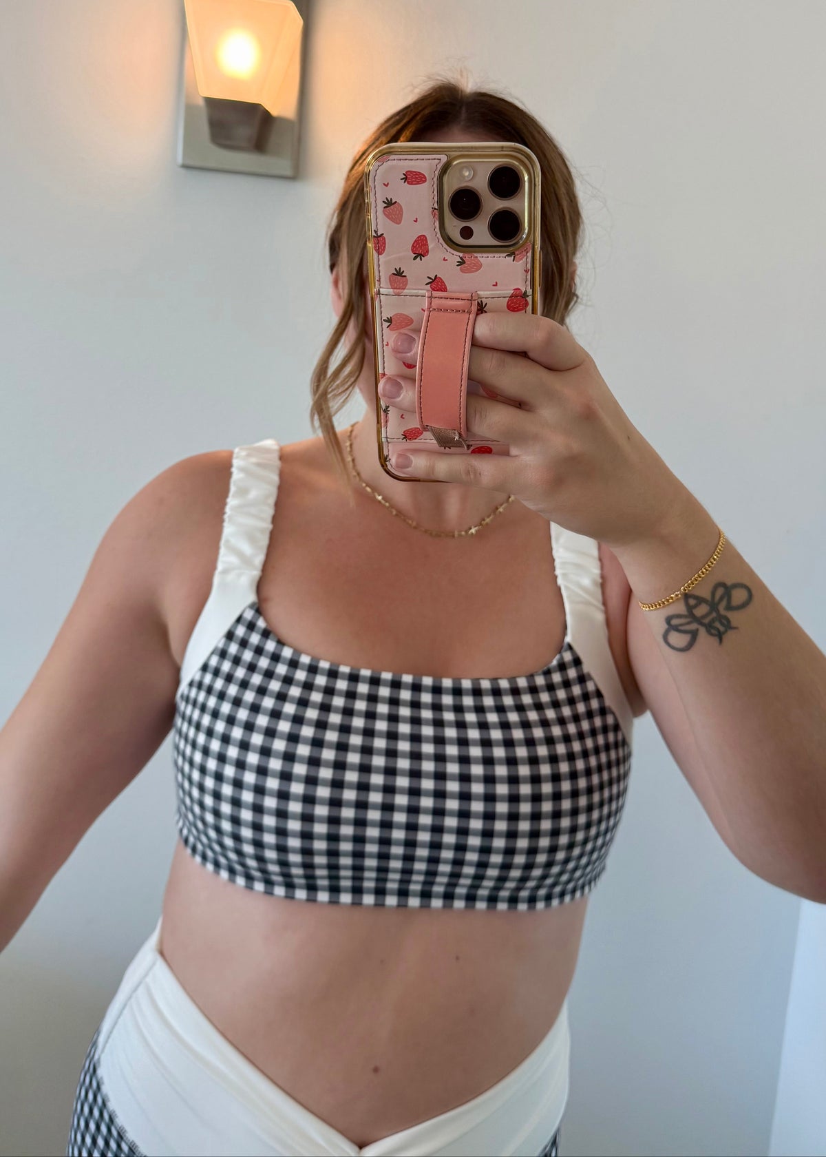 Scrunch Sports Bra - Black Gingham