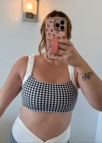 Scrunch Sports Bra - Black Gingham