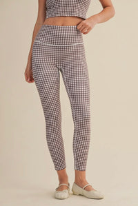 Brown Gingham Leggings