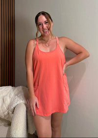 Coral Mineral Wash Active Dress