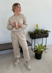 Bow Sweatpants - Tan