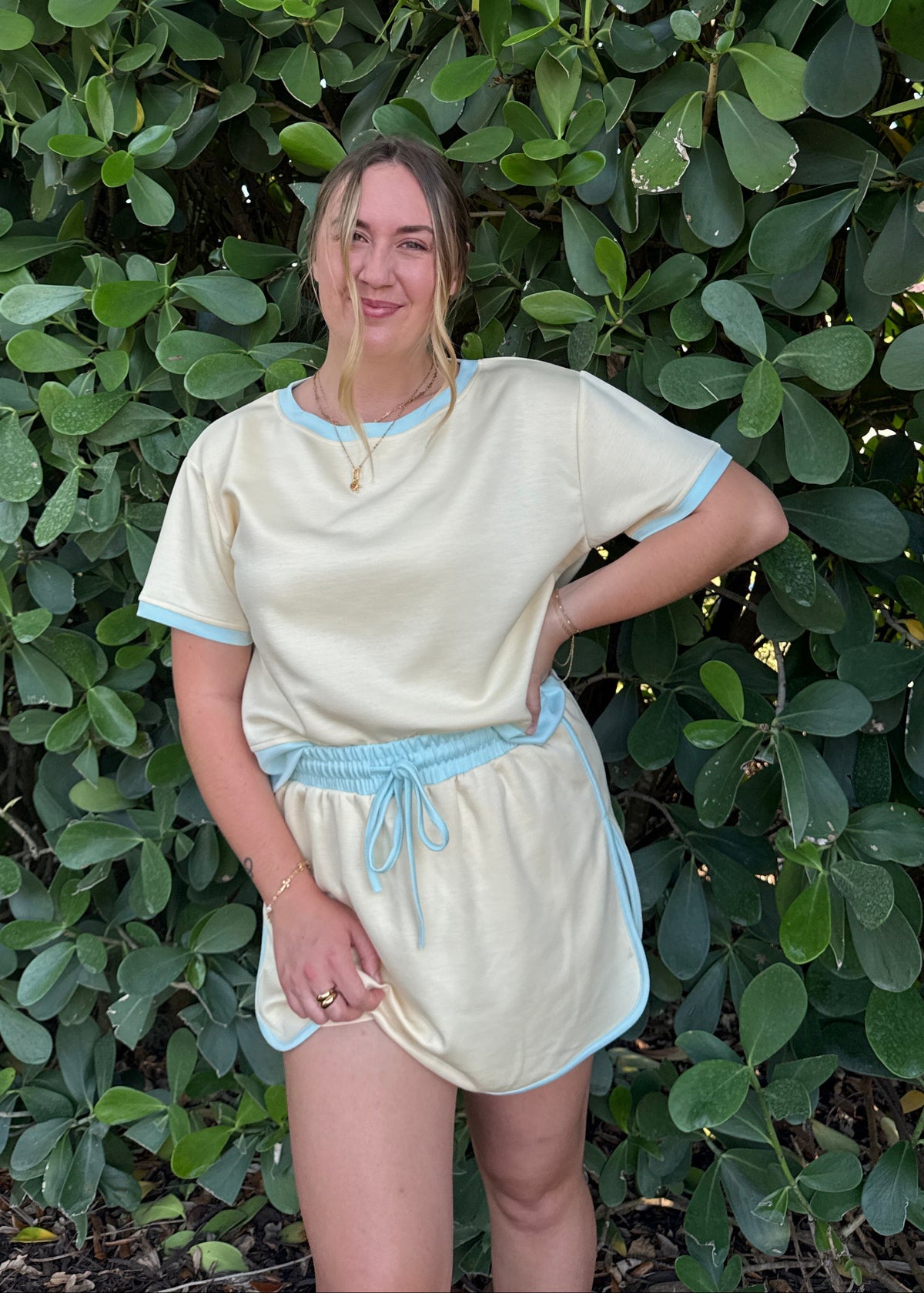 Yellow/Blue Skirt Set