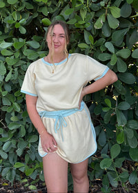 Yellow/Blue Skirt Set