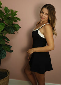 Double Layer Active Dress - Black