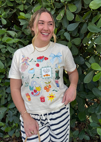 Summer Collage Cropped Tee