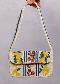 Beaded Lemon & Cherry Purse