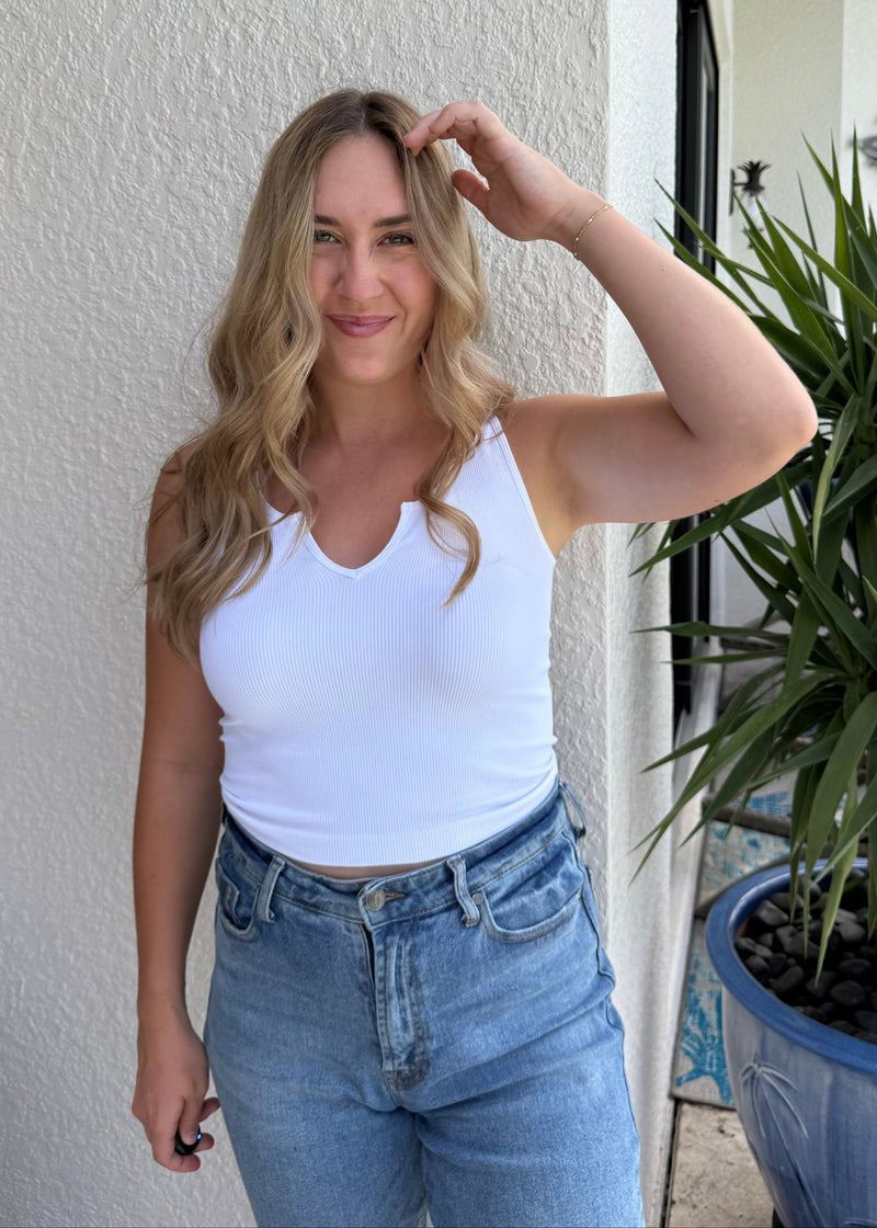 V-Notch Everyday Tank - White