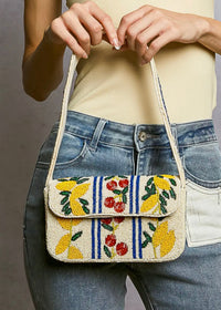 Beaded Lemon & Cherry Purse