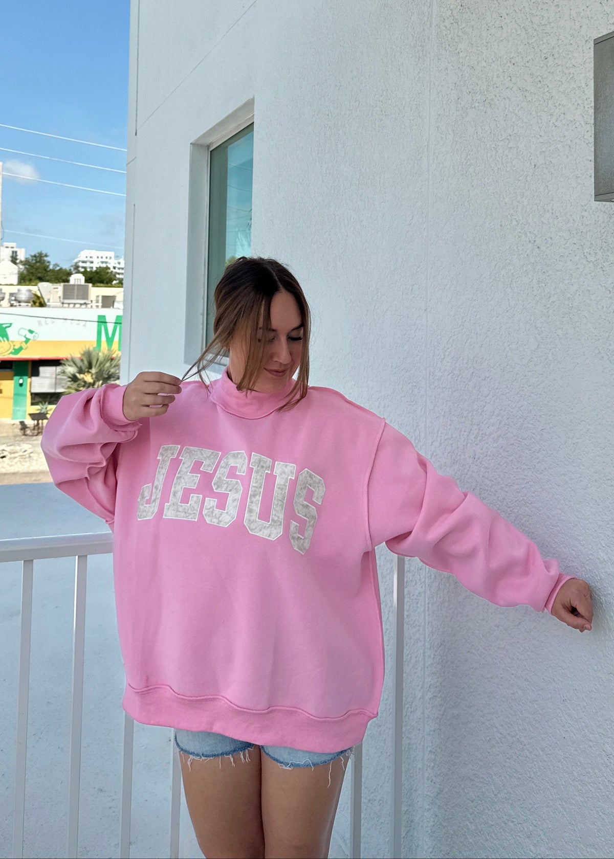 Jesus Girly Mockneck Sweatshirt