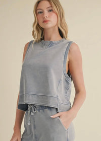 sleeveless top & pants lounge set, casual lounge set, comfy travel set