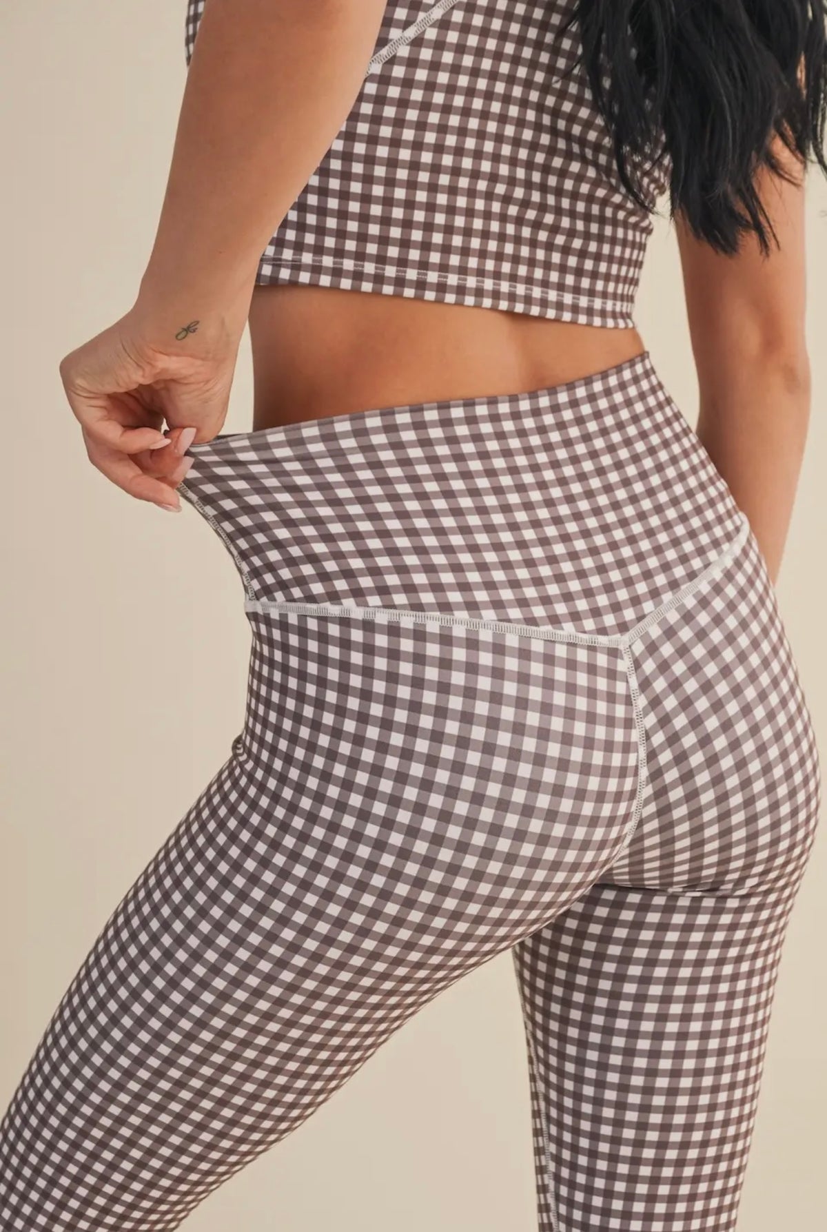 Brown Gingham Leggings