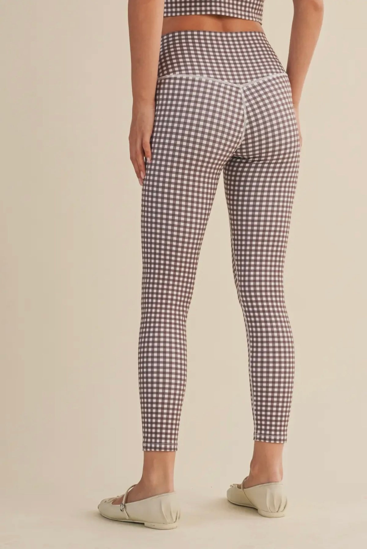 Brown Gingham Leggings