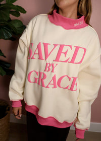 Saved by Grace Mockneck Sweatshirt - Pink